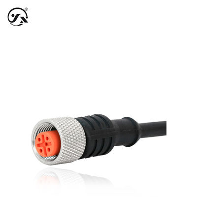 Black Installation Accessories IP65 IP67 IP68 IP69K M12 Aviation Plug With Cord
